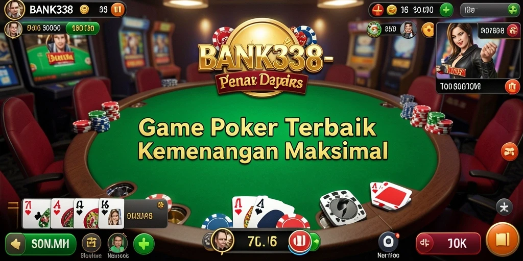 Tampilan gameplay seru dalam aplikasi Poker BANK338.