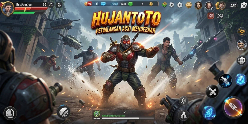 Tangkapan layar memukau dari gameplay aksi seru HUJANTOTO.