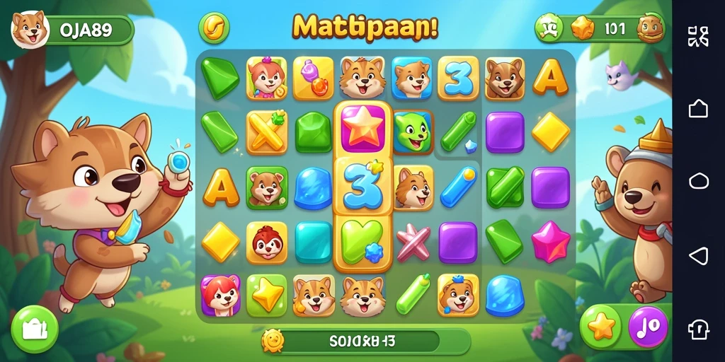 Gameplay OJA89 yang penuh warna dan menantang dalam Match-3.