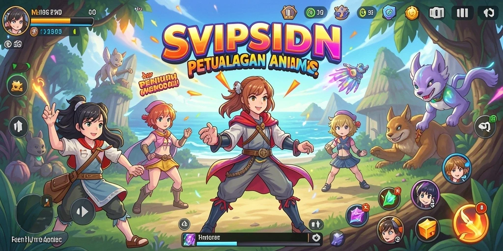 Tampilan gameplay seru dari SVIPSIDN yang mengajak pemain berpetualang di dunia Anime.