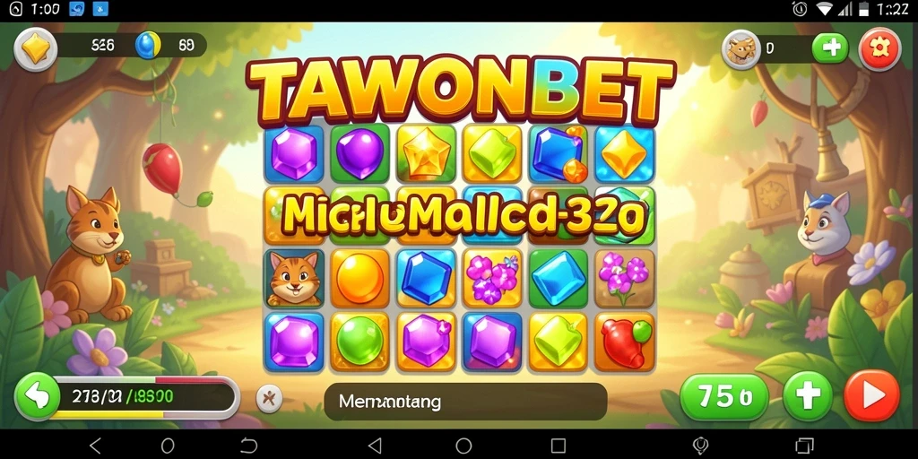 Screenshot utama TAWONBET menampilkan gameplay Match-3 yang seru.